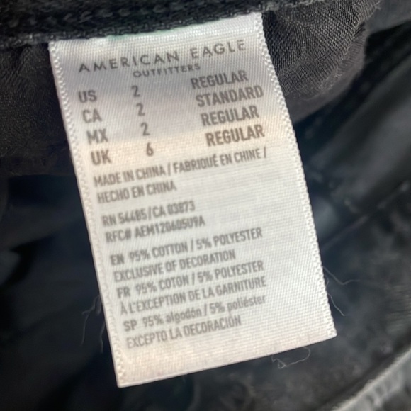 American eagle mom jeans black faded size 2 - Picture 6 of 10